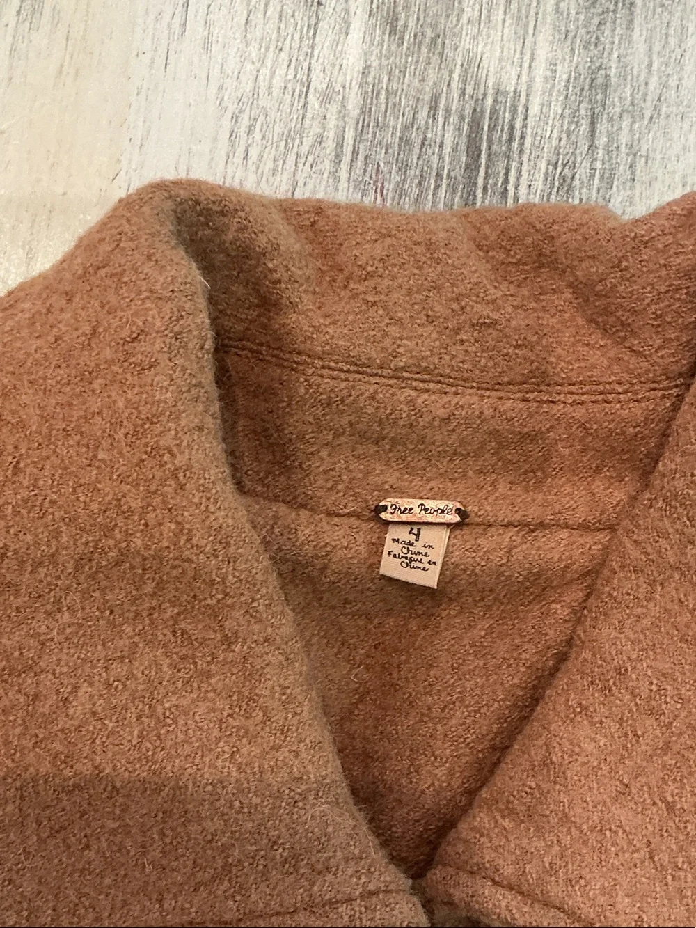 Free People Wool Belted Trench Coat — Camel